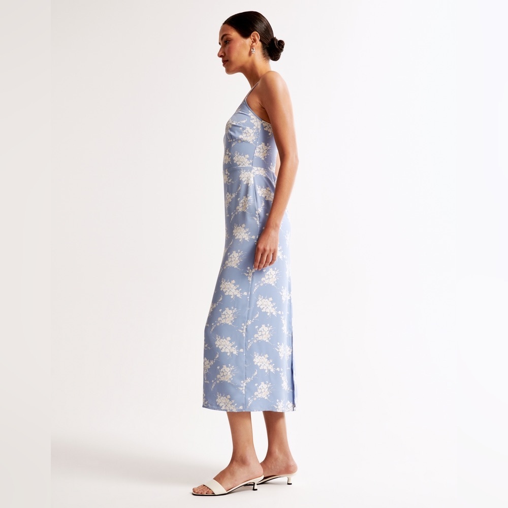 Abercrombie & Fitch Blue Floral Midi Dress - Picture 4 of 5
